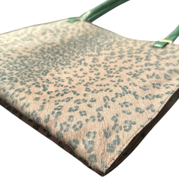 NEW Bottega Veneta animal Calf Hair and suede Teal Cream Tote Bag - Picture 6 of 11